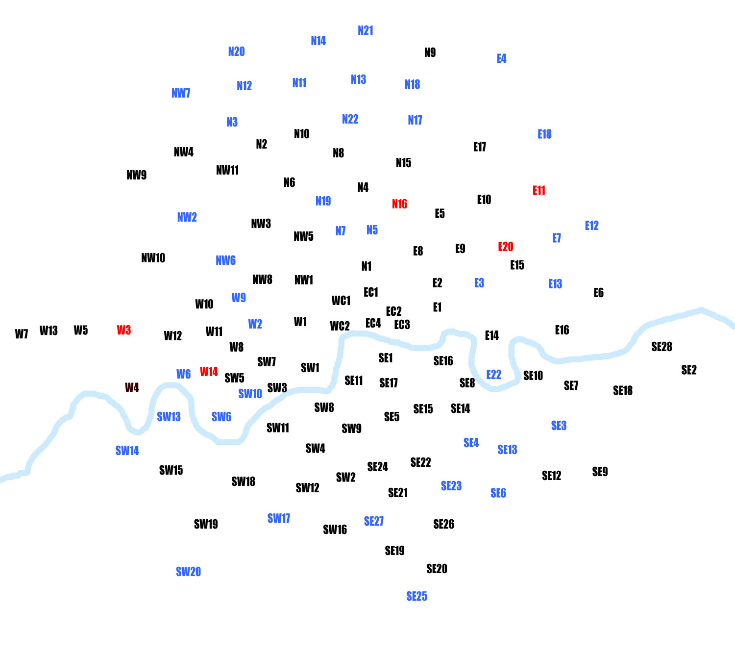 London postcodes